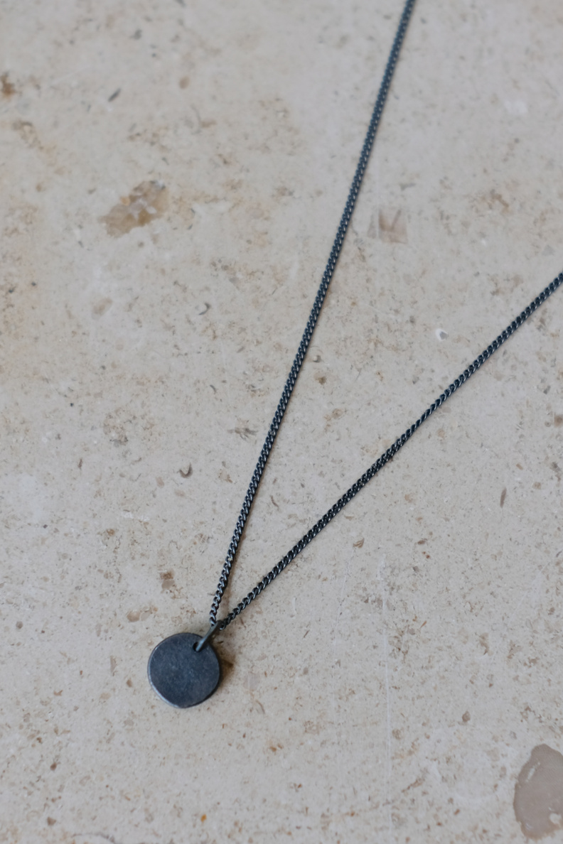 martine viergever moon necklace silver oxidised small